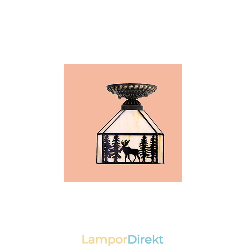 Christmas European Rural Creative Arts Målat Glas Absorbera Dome Lamp Light