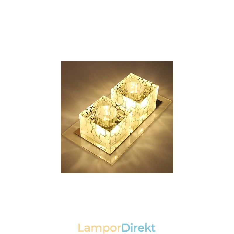 27*15*5Cm Kristall Taklampa Spotlight Smd 6W Creative Lamp Rör Ljus Färgglad Färg Kupolljus