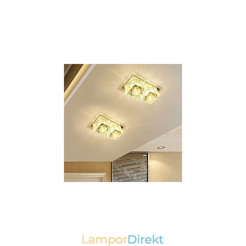 27*15*5Cm Kristall Taklampa Spotlight Smd 6W Creative Lamp Rör Ljus Färgglad Färg Kupolljus