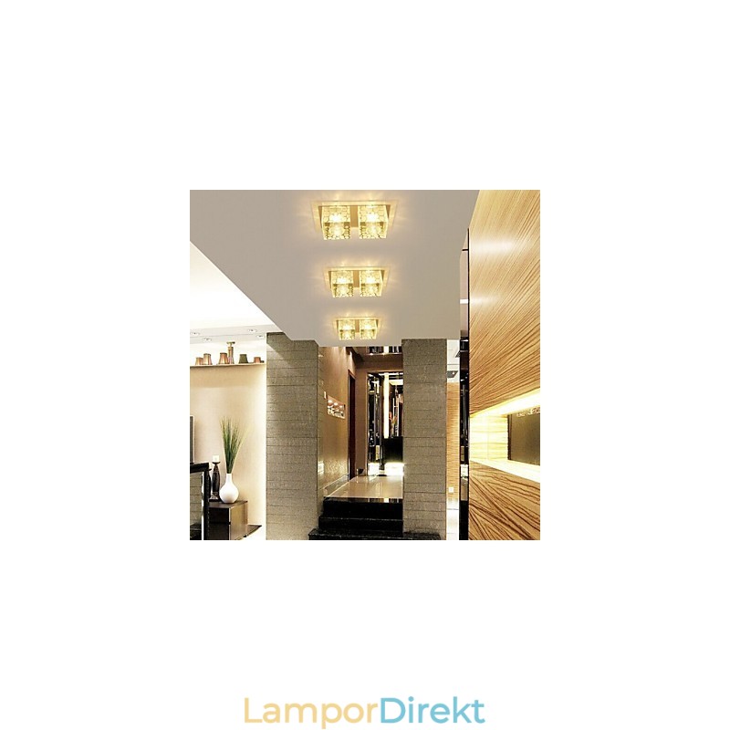 27*15*5Cm Kristall Taklampa Spotlight Smd 6W Creative Lamp Rör Ljus Färgglad Färg Kupolljus