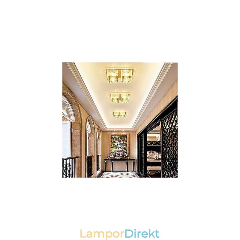 27*15*5Cm Kristall Taklampa Spotlight Smd 6W Creative Lamp Rör Ljus Färgglad Färg Kupolljus