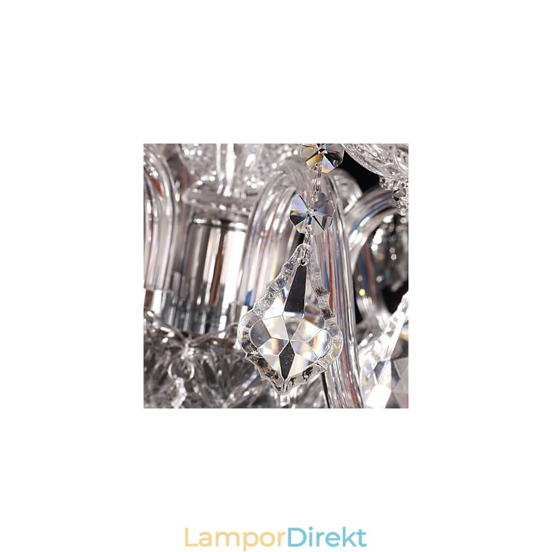 Ljuskrona Crystal Luxury Modern Living 8 Lampor Med Tygskärm