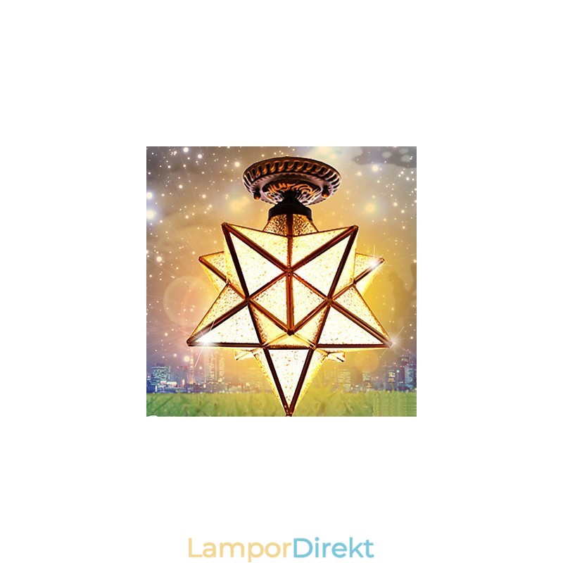 European Rural Creative Arts Målat Glasstjärnor För Att Absorbera Kupollampans Ljus