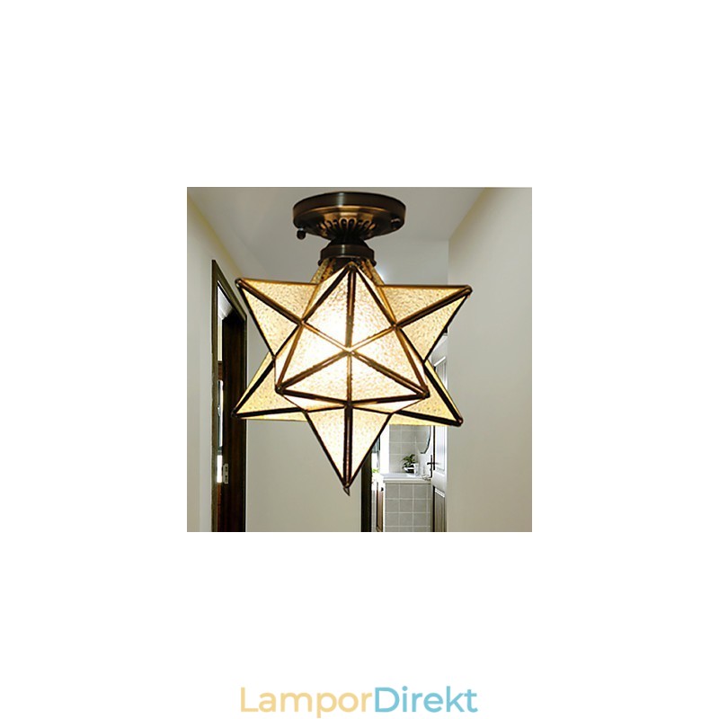 European Rural Creative Arts Målat Glasstjärnor För Att Absorbera Kupollampans Ljus