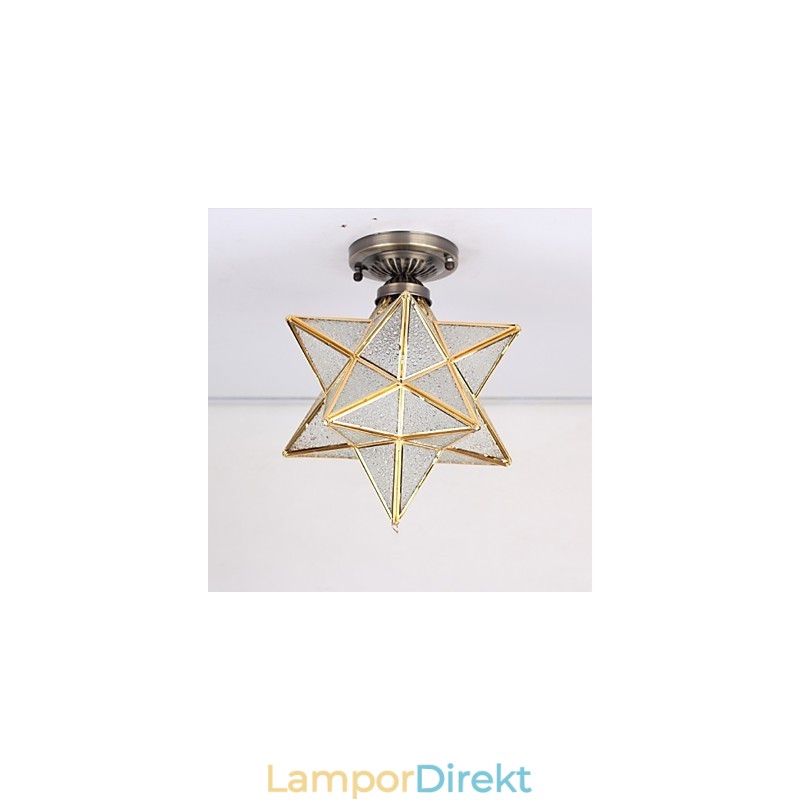 European Rural Creative Arts Målat Glasstjärnor För Att Absorbera Kupollampans Ljus