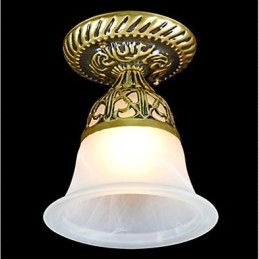 Brons Flush Mount Light Moire Glass European Classic