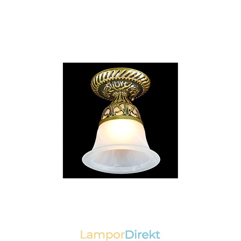 Brons Flush Mount Light Moire Glass European Classic