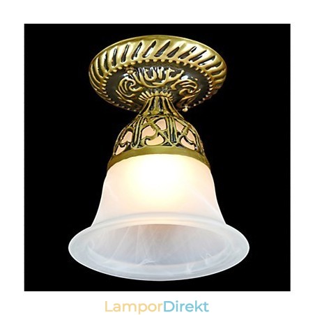Brons Flush Mount Light Moire Glass European Classic