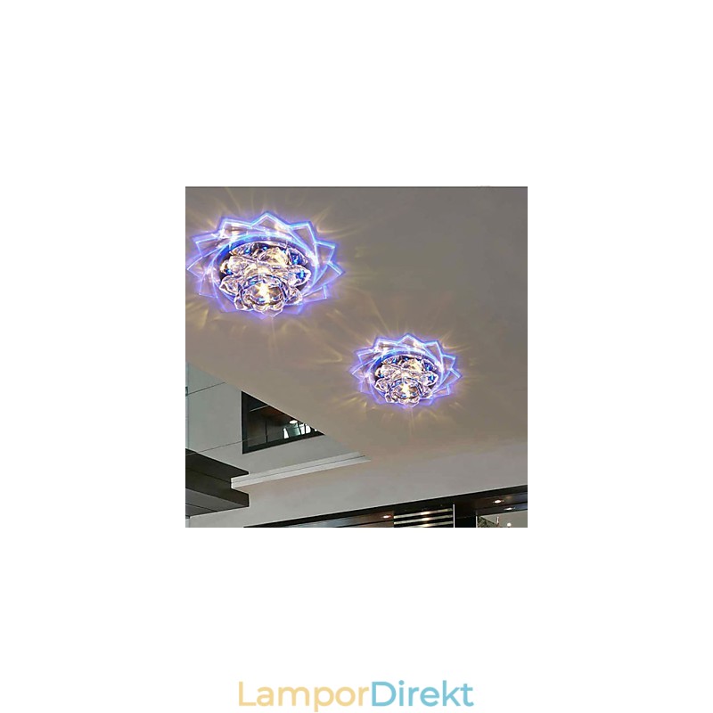 20*8,5 Cm Mini Crystal Taklampa Spotlight 3W Creative Lamp Rör Ljus Färgglad Färg Fyrkantig Dome Light