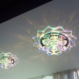 20*8,5 Cm Mini Crystal Taklampa Spotlight 3W Creative Lamp Rör Ljus Färgglad Färg Fyrkantig Dome Light