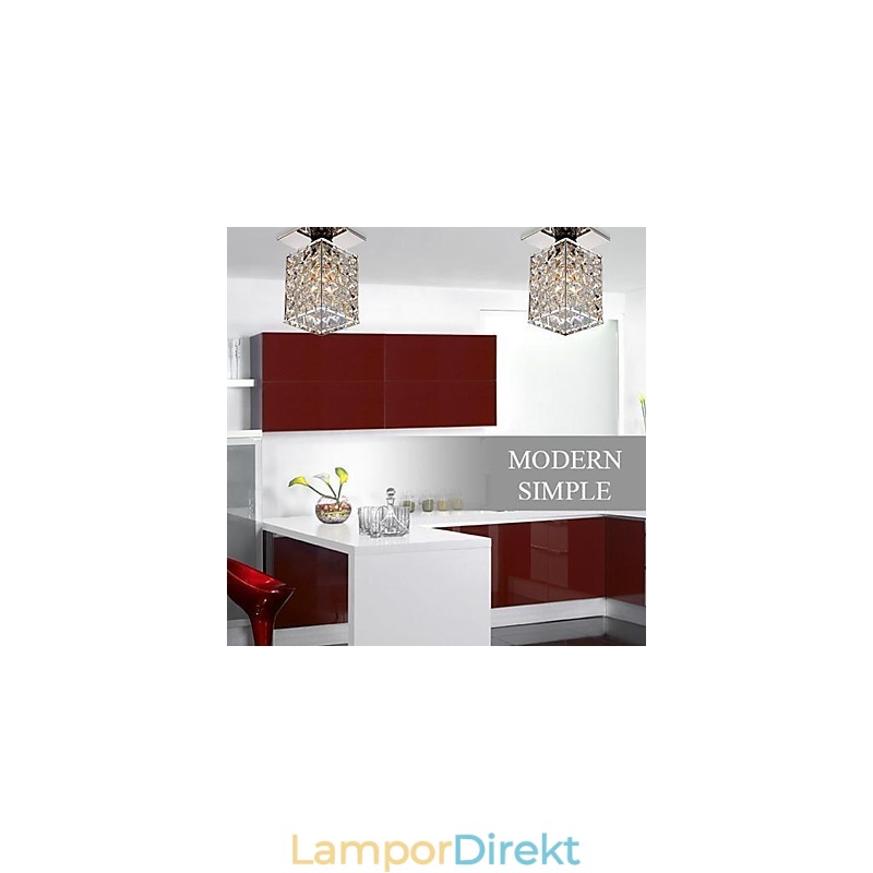 Modern Samtida Kristall Galvaniserad Metall Infälld Montering