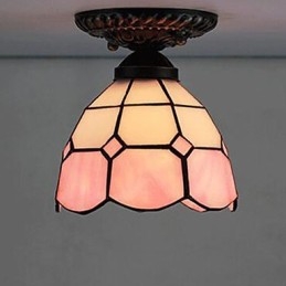 17*European Rural Creative Arts Målat Glas Absorbera Dome Lamp Light