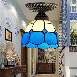 17*European Rural Creative Arts Målat Glas Absorbera Dome Lamp Light