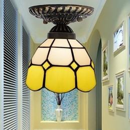 17*European Rural Creative Arts Målat Glas Absorbera Dome Lamp Light