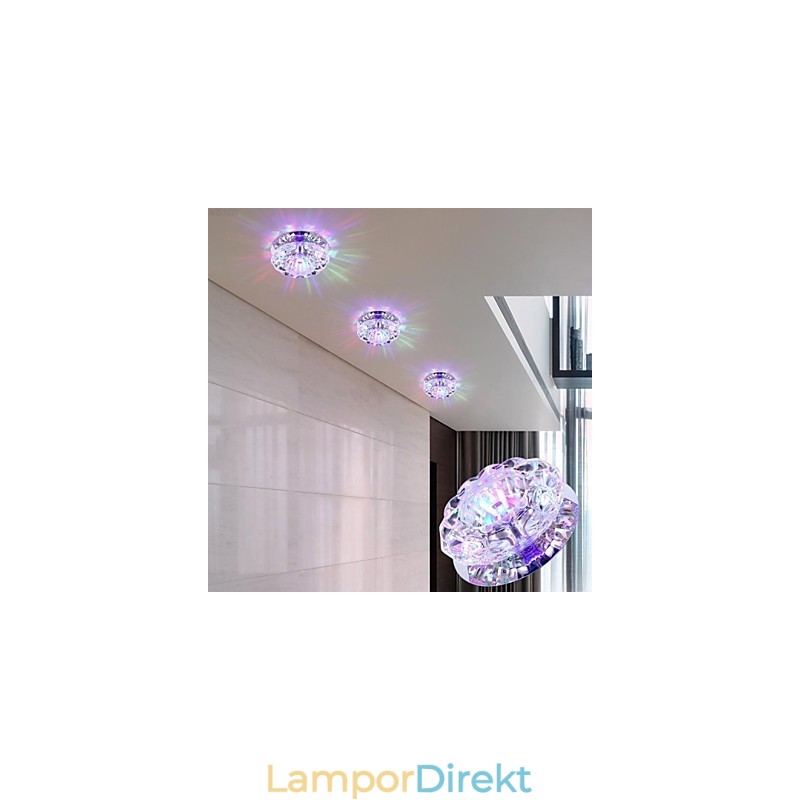 Kristall Taklampa Spotlight Smd 3W Creative Lamp Absorbera Kupolljus