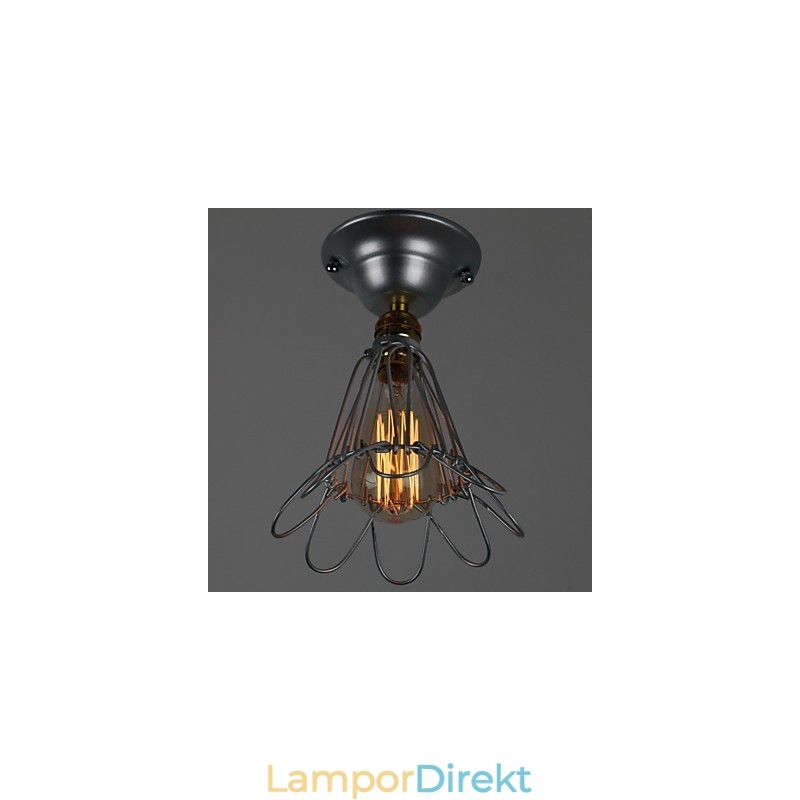 Country Style Mini Lampa 1 Ljus Målning Bearbetning Silver