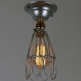 Country Style Mini Lampa 1 Ljus Målning Bearbetning Silver
