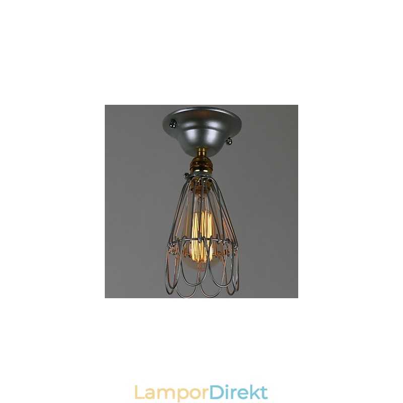Country Style Mini Lampa 1 Ljus Målning Bearbetning Silver