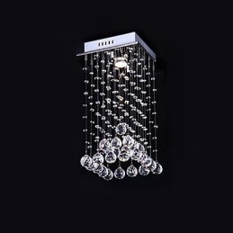 Modern Och Modern Kristall Galvaniserad Metallkrona Flush Mount