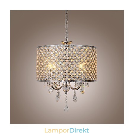 Drum Ljuskrona Kristall Modern 4 Ljus Pendellampa Drum Ljuskrona Kristall Modern 4 Ljus Pendellampa