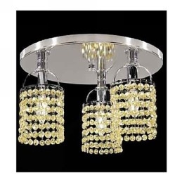 Modern Och Modern Kristall Galvaniserad Metallkrona Flush Mount