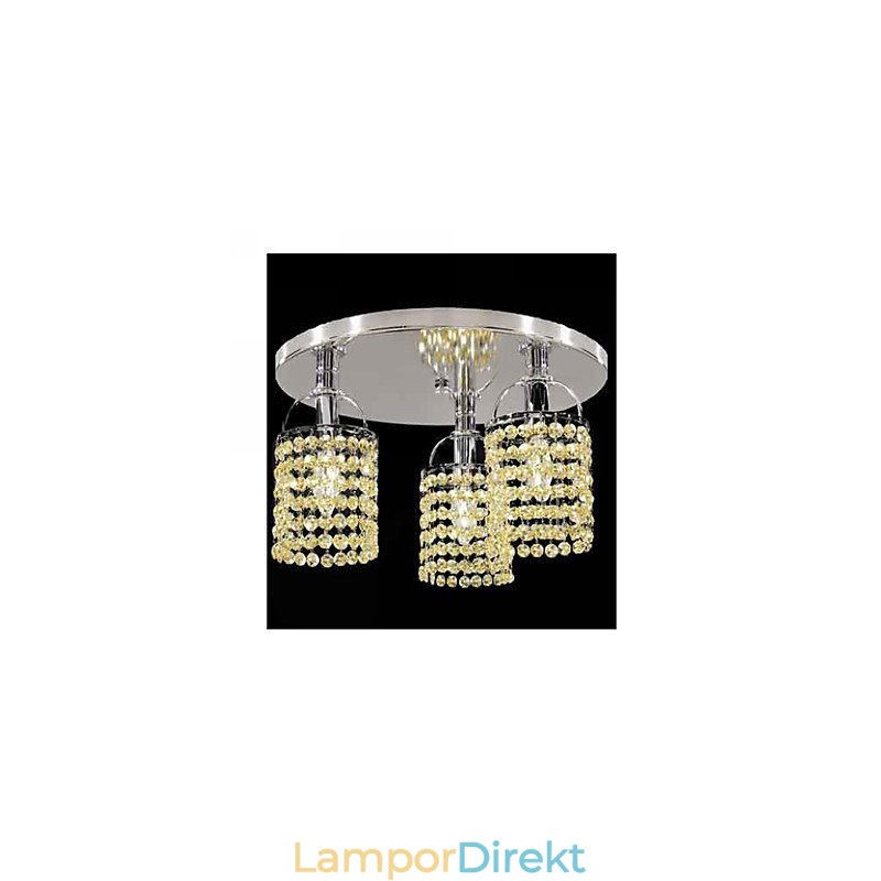 Modern Och Modern Kristall Galvaniserad Metallkrona Flush Mount