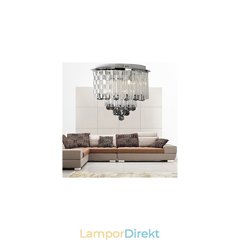 Crystal Semi Flush Mount Med 8 Lampor