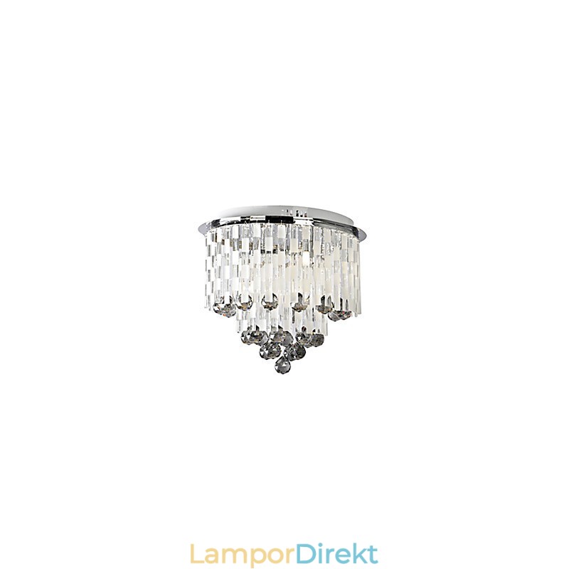 Crystal Semi Flush Mount Med 8 Lampor