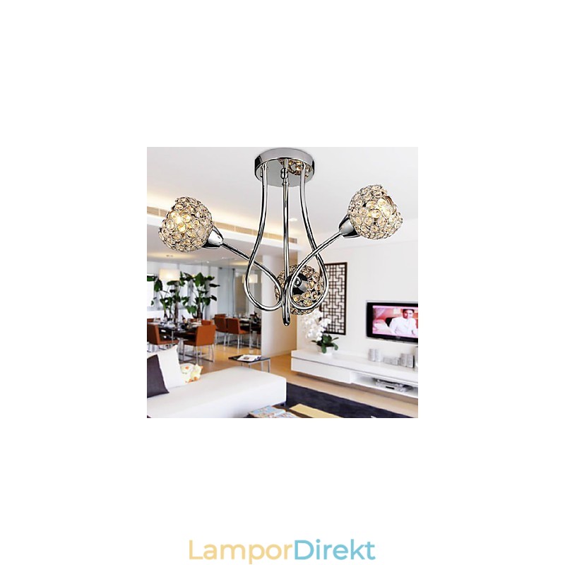Modern Shining 3 Light Flush Mount I Kristalldesign