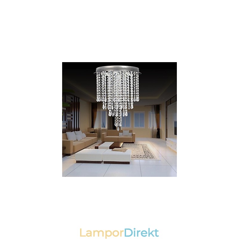 Modern Samtida Kristall Krom Kristall Flush Mount Kids
