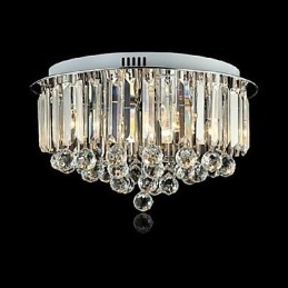 Modern Och Modern Traditionell Klassisk Kristallmålning Metall Flush Mount Light