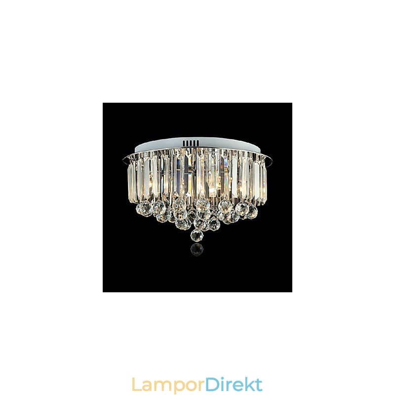 Modern Och Modern Traditionell Klassisk Kristallmålning Metall Flush Mount Light