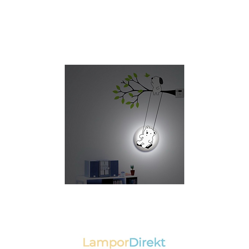 Little Bear Högtemperaturbeständig Plastlampa Och Kreativ 3D-Vägglampa