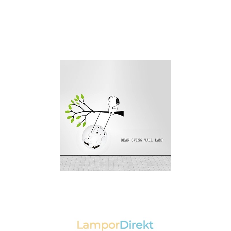 Little Bear Högtemperaturbeständig Plastlampa Och Kreativ 3D-Vägglampa