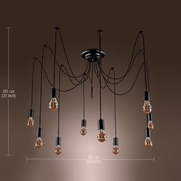 Ljuskrona Vintage Design-Lampor Ingår Living 10 Lights Pendel Light