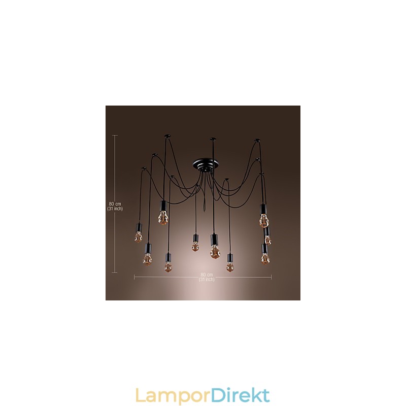 Ljuskrona Vintage Design-Lampor Ingår Living 10 Lights Pendel Light