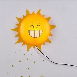 Tapet Vägglampor Blommansikte Diy Roligt Atmosfär Nattljus Barn Sänglampa Dekoration Sun
