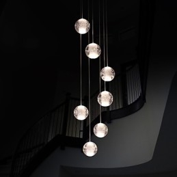 Modern Pendellampa Pendellampa G4 Retroifit 7 Lampor Kromplätering Kristall För Trappljus