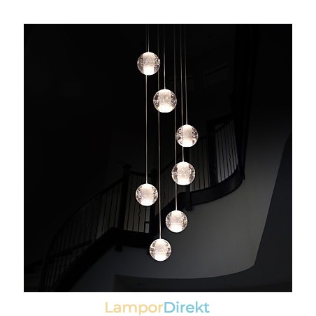 Modern Pendellampa Pendellampa G4 Retroifit 7 Lampor Kromplätering Kristall För Trappljus Modern Pendellampa Pendellampa G4 Retroifit 7 Lampor Kromplätering Kristall För Trappljus