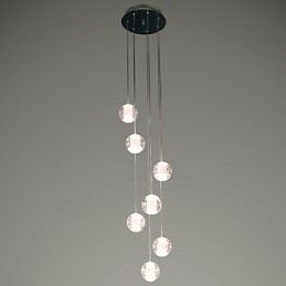 Modern Pendellampa Pendellampa G4 Retroifit 7 Lampor Kromplätering Kristall För Trappljus