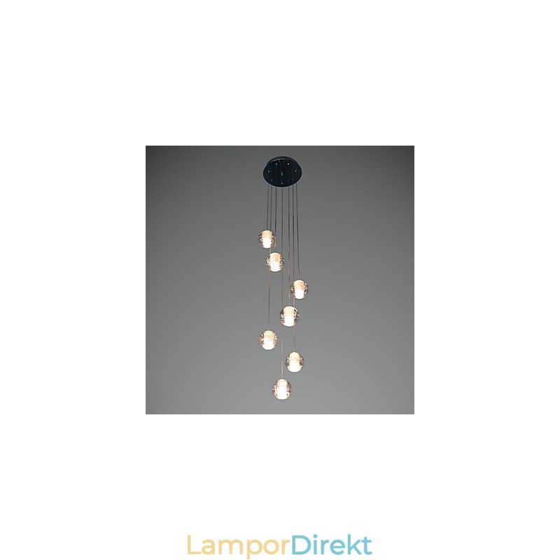 Modern Pendellampa Pendellampa G4 Retroifit 7 Lampor Kromplätering Kristall För Trappljus