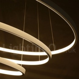 Dimbar Taklampa Med Fjärrkontroll Modern Design Tre Ringar