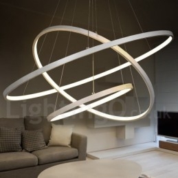 Dimbar Taklampa Med Fjärrkontroll Modern Design Tre Ringar