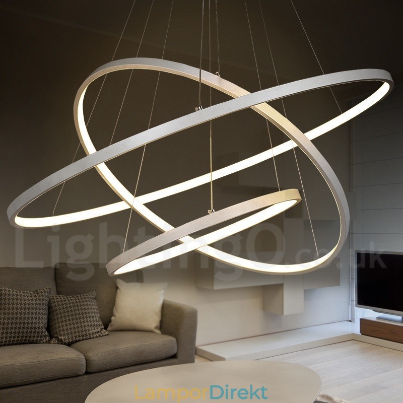 Dimbar Taklampa Med Fjärrkontroll Modern Design Tre Ringar