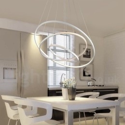 Dimbar Taklampa Med Fjärrkontroll Modern Design Tre Ringar