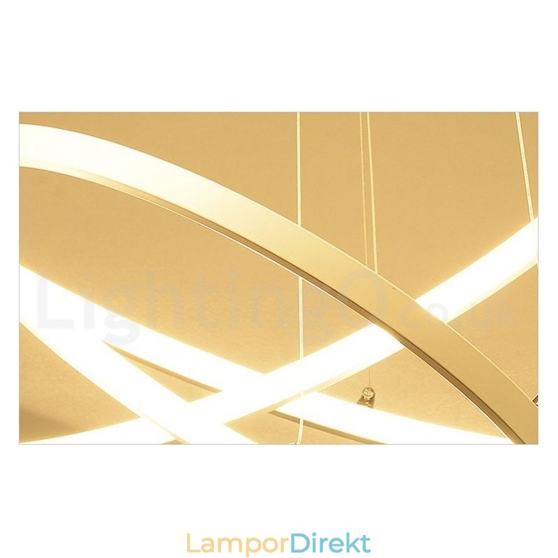 Dimbar Taklampa Med Fjärrkontroll Modern Design Tre Ringar