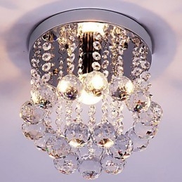 Flush Mount K9 Crystal Mini Style Modern Ljuskrona