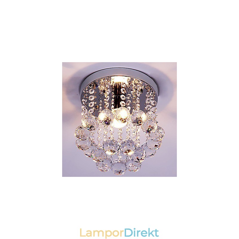 Flush Mount K9 Crystal Mini Style Modern Ljuskrona