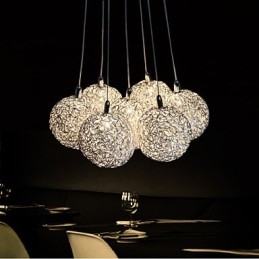 Pendellampa Modern 7 Light Heminredning Dekorativ Aluminium Pendellampa