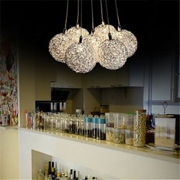 Pendellampa Modern 7 Light Heminredning Dekorativ Aluminium Pendellampa